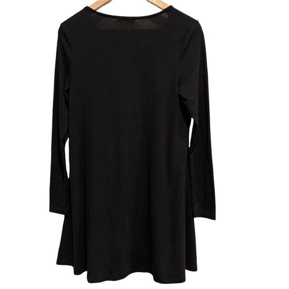 SHEIN Deep V Neck Button Down Long Sleeve Black Dress Size XS - Picture 2 of 7